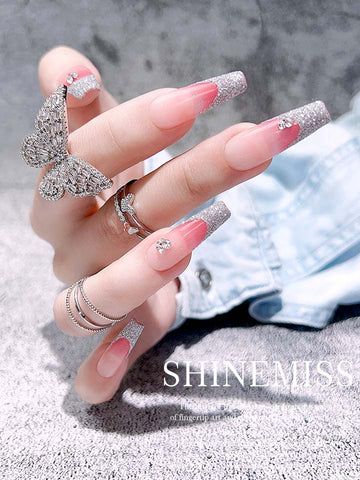 Coffin Nails Meduim Cute Pink Ocean Shinemiss 0207Sh029