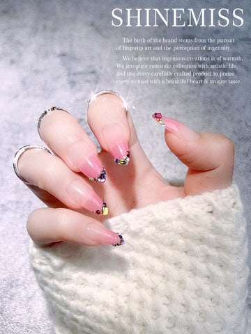 Custom Nails with Rhinestones Shinemiss Fingertip Elf 0234Rh012