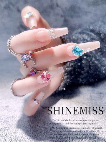 Custom Splendid Gems Presson Nails Padparadscha Shinemiss 0235K9003