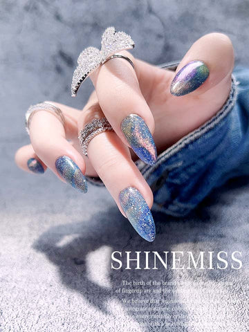 Short Stiletto Nails Reusable  Bright Galaxy Shinemiss 0046CE020
