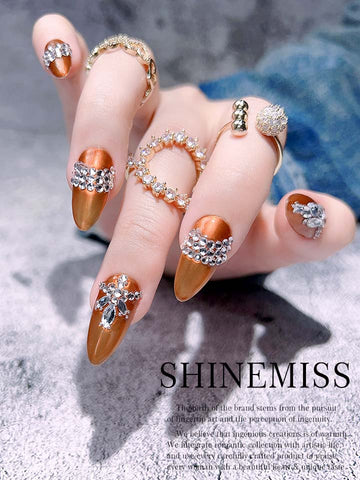Almond Pressons Short Queen Clarisse Jewels Shinemiss 0083Rh006