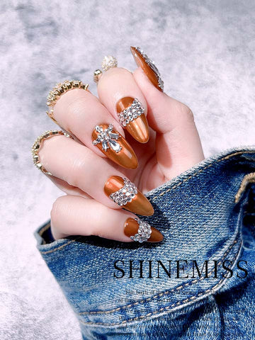 Almond Pressons Short Queen Clarisse Jewels Shinemiss 0083Rh006