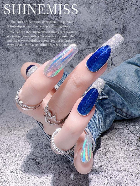 Fashion Sparkle French Cateye Nails Shinemiss 0105ShZT001