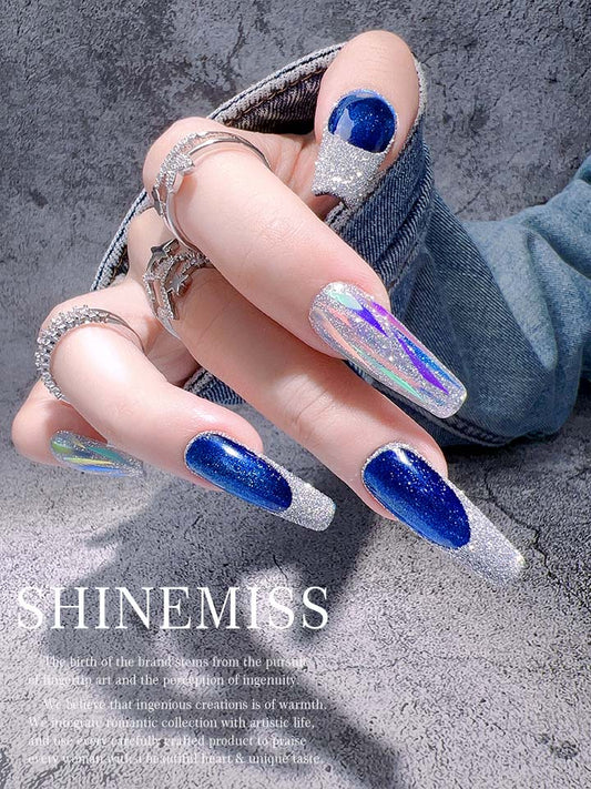 Fashion Sparkle French Cateye Nails Shinemiss 0105ShZT001
