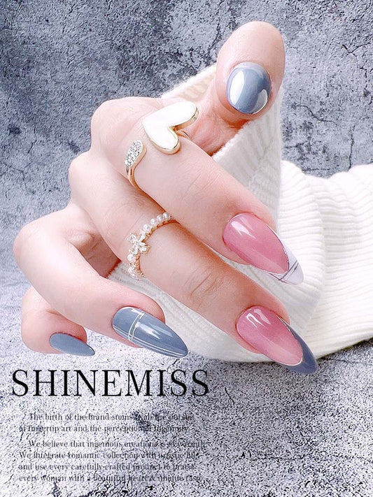 French Nails for Spring Press on Shinemiss Gentle French 0157FrDX001