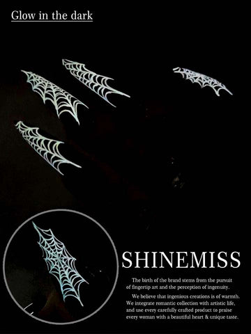 Custom Stiletto Nails Grid Pattern Shinemiss Luminous Nails 0037GlCJ001