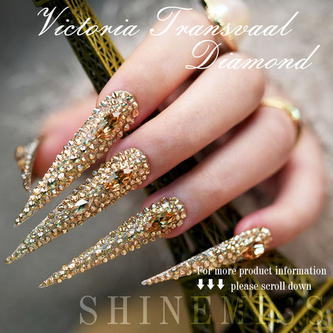 Luxury Stiletto Press on Nails Shinemiss VictorianTransvaal Diamond 0220Sw015