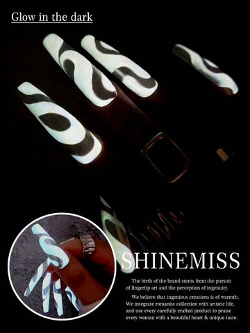 Luminous Presson Nail Coffin & Swirls Shinemiss 0061GlCT001